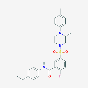 N-(4-ethylphenyl)-2-fluoro-5-((3-methyl-4-(p-tolyl)piperazin-1-yl)sulfonyl)benzamide