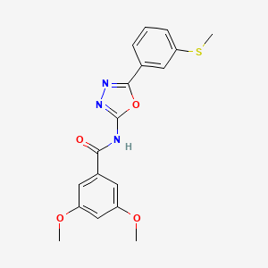 molecular formula C18H17N3O4S B2516291 3,5-dimethoxy-N-[5-(3-methylsulfanylphenyl)-1,3,4-oxadiazol-2-yl]benzamide CAS No. 886912-46-5