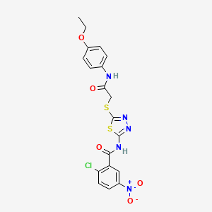 2-chloro-N-[5-[2-(4-ethoxyanilino)-2-oxoethyl]sulfanyl-1,3,4-thiadiazol-2-yl]-5-nitrobenzamide