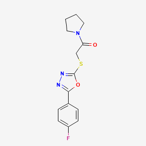 2-(4-Fluorophenyl)-5-[(2-oxo-2-pyrrolidin-1-ylethyl)thio]-1,3,4-oxadiazole