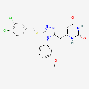 6-[(5-{[(3,4-dichlorophenyl)methyl]sulfanyl}-4-(3-methoxyphenyl)-4H-1,2,4-triazol-3-yl)methyl]-1,2,3,4-tetrahydropyrimidine-2,4-dione