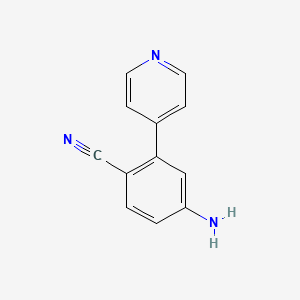 molecular formula C12H9N3 B2516304 4-Amino-2-(pyridin-4-yl)benzonitrile CAS No. 1214327-67-9