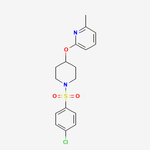 molecular formula C17H19ClN2O3S B2516313 2-((1-((4-Chlorophenyl)sulfonyl)piperidin-4-yl)oxy)-6-methylpyridine CAS No. 1797187-95-1