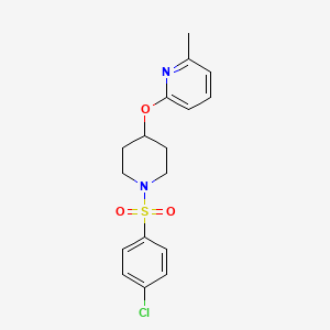 molecular formula C17H19ClN2O3S B2516313 2-((1-((4-氯苯基)磺酰基)哌啶-4-基)氧基)-6-甲基吡啶 CAS No. 1797187-95-1