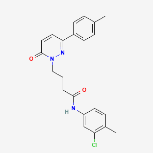 molecular formula C22H22ClN3O2 B2516333 N-(3-chloro-4-methylphenyl)-4-(6-oxo-3-(p-tolyl)pyridazin-1(6H)-yl)butanamide CAS No. 946322-52-7