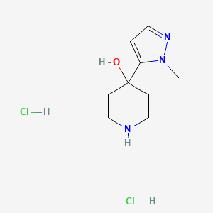 molecular formula C9H17Cl2N3O B2516341 4-(1-Methyl-1H-pyrazol-5-yl)piperidin-4-ol dihydrochloride CAS No. 2126161-91-7