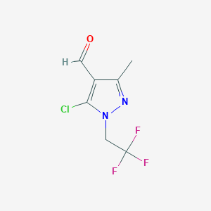 molecular formula C7H6ClF3N2O B2516343 5-Chloro-3-methyl-1-(2,2,2-trifluoroethyl)pyrazole-4-carbaldehyde CAS No. 1936109-25-9