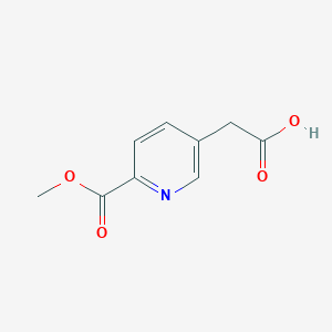 molecular formula C9H9NO4 B2516345 3-Pyridineacetic acid, 6-(methoxycarbonyl)- CAS No. 154586-80-8