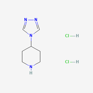 molecular formula C7H14Cl2N4 B2516356 4-(4H-1,2,4-Triazol-4-yl)piperidine dihydrochloride CAS No. 1609407-68-2