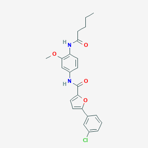 molecular formula C23H23ClN2O4 B251636 5-(3-chlorophenyl)-N-[3-methoxy-4-(pentanoylamino)phenyl]furan-2-carboxamide 