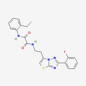 molecular formula C22H20FN5O2S B2516368 N1-(2-ethylphenyl)-N2-(2-(2-(2-fluorophenyl)thiazolo[3,2-b][1,2,4]triazol-6-yl)ethyl)oxalamide CAS No. 895794-42-0