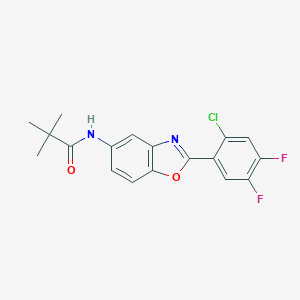 molecular formula C18H15ClF2N2O2 B251637 N-[2-(2-chloro-4,5-difluorophenyl)-1,3-benzoxazol-5-yl]-2,2-dimethylpropanamide 