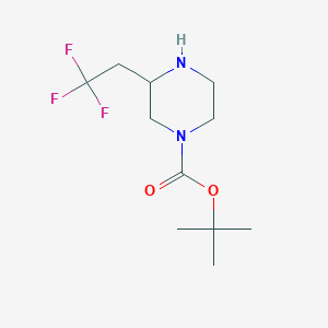 molecular formula C11H19F3N2O2 B2516372 3-(2,2,2-三氟乙基)-哌嗪-1-羧酸叔丁酯 CAS No. 886766-19-4