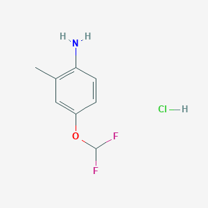 molecular formula C8H10ClF2NO B2516373 4-(Difluoromethoxy)-2-methylaniline Hydrochloride CAS No. 1185175-00-1; 39211-57-9