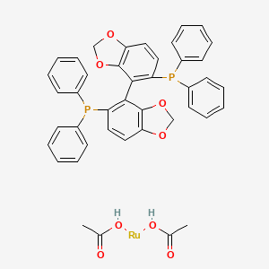 molecular formula C42H36O8P2Ru B2516377 Diacetato[(R)-(+)-5,5'-Bis(diphenylphosphino)-4,4'-BI-1,3-benzodioxol]ruthenium(II) CAS No. 373650-12-5