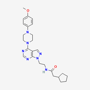 2-cyclopentyl-N-(2-(4-(4-(4-methoxyphenyl)piperazin-1-yl)-1H-pyrazolo[3,4-d]pyrimidin-1-yl)ethyl)acetamide