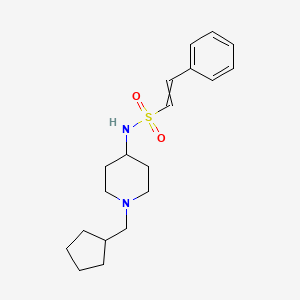 molecular formula C19H28N2O2S B2516405 N-[1-(cyclopentylmethyl)piperidin-4-yl]-2-phenylethene-1-sulfonamide CAS No. 1424627-42-8