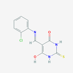 molecular formula C11H8ClN3O2S B2516424 5-[(2-chloroanilino)methylene]-2-thioxodihydro-4,6(1H,5H)-pyrimidinedione CAS No. 349486-65-3