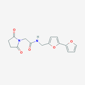 molecular formula C15H14N2O5 B2516426 N-([2,2'-bifuran]-5-ylmethyl)-2-(2,5-dioxopyrrolidin-1-yl)acetamide CAS No. 2034436-61-6