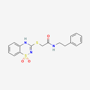 2-[(1,1-dioxo-4H-1lambda6,2,4-benzothiadiazin-3-yl)sulfanyl]-N-(2-phenylethyl)acetamide