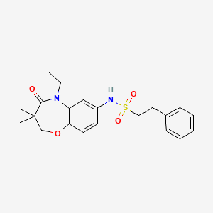 N-(5-ethyl-3,3-dimethyl-4-oxo-2,3,4,5-tetrahydrobenzo[b][1,4]oxazepin-7-yl)-2-phenylethanesulfonamide