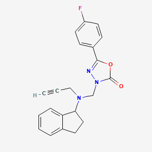 3-{[(2,3-dihydro-1H-inden-1-yl)(prop-2-yn-1-yl)amino]methyl}-5-(4-fluorophenyl)-2,3-dihydro-1,3,4-oxadiazol-2-one