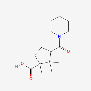 1,2,2-Trimethyl-3-(piperidine-1-carbonyl)-cyclopentanecarboxylic acid