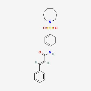 molecular formula C21H24N2O3S B2516437 (2E)-N-[4-(azepan-1-ylsulfonyl)phenyl]-3-phenylprop-2-enamide CAS No. 316150-61-5