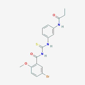molecular formula C18H18BrN3O3S B251644 5-bromo-2-methoxy-N-{[3-(propanoylamino)phenyl]carbamothioyl}benzamide 