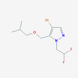 molecular formula C10H15BrF2N2O B2516444 4-bromo-1-(2,2-difluoroethyl)-5-(isobutoxymethyl)-1H-pyrazole CAS No. 1856019-70-9