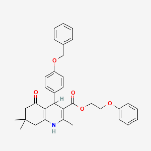 2-Phenoxyethyl 4-(4-(benzyloxy)phenyl)-2,7,7-trimethyl-5-oxo-1,4,5,6,7,8-hexahydroquinoline-3-carboxylate