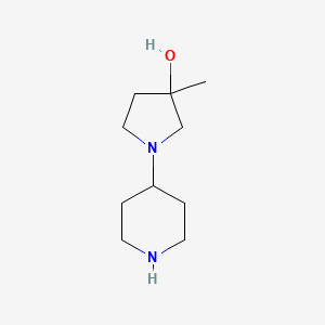 molecular formula C10H20N2O B2516448 3-Methyl-1-(piperidin-4-yl)pyrrolidin-3-ol CAS No. 1697112-38-1