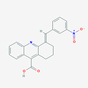 molecular formula C21H16N2O4 B2516451 4-(3-Nitro-benzylidene)-1,2,3,4-tetrahydro-acridine-9-carboxylic acid CAS No. 379255-82-0