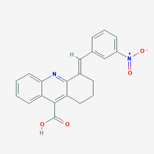 molecular formula C21H16N2O4 B2516451 4-(3-ニトロベンジリデン)-1,2,3,4-テトラヒドロアクリジン-9-カルボン酸 CAS No. 379255-82-0