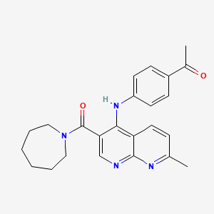 1-(4-{[3-(Azepan-1-ylcarbonyl)-7-methyl-1,8-naphthyridin-4-yl]amino}phenyl)ethanone