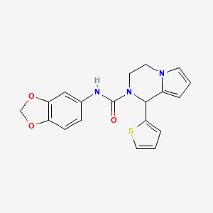 N-(benzo[d][1,3]dioxol-5-yl)-1-(thiophen-2-yl)-3,4-dihydropyrrolo[1,2-a]pyrazine-2(1H)-carboxamide