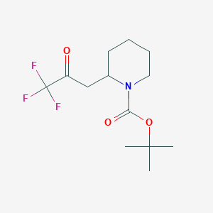 molecular formula C13H20F3NO3 B2516475 Tert-butyl 2-(3,3,3-trifluoro-2-oxopropyl)pipéridine-1-carboxylate CAS No. 1878425-30-9