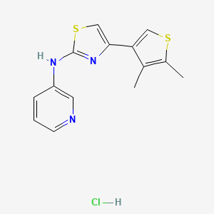 molecular formula C14H14ClN3S2 B2516479 4-(4,5-二甲基噻吩-3-基)-N-(吡啶-3-基)噻唑-2-胺盐酸盐 CAS No. 2034325-05-6