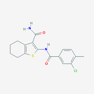 molecular formula C17H17ClN2O2S B251648 2-[(3-Chloro-4-methylbenzoyl)amino]-4,5,6,7-tetrahydro-1-benzothiophene-3-carboxamide 
