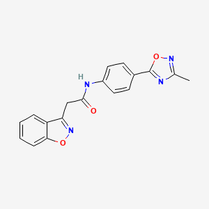 molecular formula C18H14N4O3 B2516483 2-(苯并[d]异恶唑-3-基)-N-(4-(3-甲基-1,2,4-恶二唑-5-基)苯基)乙酰胺 CAS No. 1226431-52-2