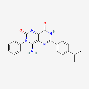 molecular formula C21H19N5O2 B2516484 4-亚氨基-6-(4-(异丙基)苯基)-3-苯基-1,3,7-三氢-5,7-二氮杂喹唑啉-2,8-二酮 CAS No. 1119391-98-8