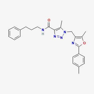molecular formula C25H27N5O2 B2516490 5-methyl-1-{[5-methyl-2-(4-methylphenyl)-1,3-oxazol-4-yl]methyl}-N-(3-phenylpropyl)-1H-1,2,3-triazole-4-carboxamide CAS No. 1226457-96-0