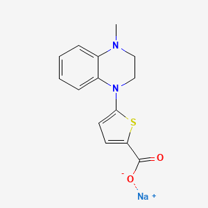 molecular formula C14H13N2NaO2S B2516493 Sodium 5-(4-methyl-1,2,3,4-tetrahydroquinoxalin-1-yl)thiophene-2-carboxylate CAS No. 1955539-78-2