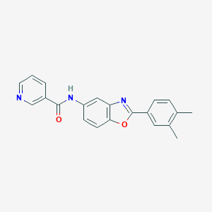molecular formula C21H17N3O2 B251650 N-[2-(3,4-dimethylphenyl)-1,3-benzoxazol-5-yl]pyridine-3-carboxamide 