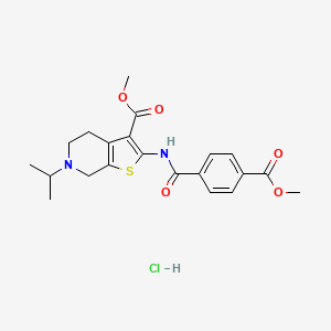 molecular formula C21H25ClN2O5S B2516503 6-イソプロピル-2-(4-(メトキシカルボニル)ベンザミド)-4,5,6,7-テトラヒドロチエノ[2,3-c]ピリジン-3-カルボン酸メチルエステル塩酸塩 CAS No. 1216900-90-1