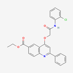 molecular formula C26H21ClN2O4 B2516506 4-(2-((2-氯苯基)氨基)-2-氧代乙氧基)-2-苯基喹啉-6-羧酸乙酯 CAS No. 1114835-47-0