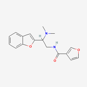 molecular formula C17H18N2O3 B2516509 N-(2-(苯并呋喃-2-基)-2-(二甲氨基)乙基)呋喃-3-甲酰胺 CAS No. 2034301-39-6