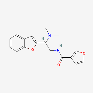 molecular formula C17H18N2O3 B2516509 N-[2-(1-benzofuran-2-yl)-2-(diméthylamino)éthyl]furan-3-carboxamide CAS No. 2034301-39-6