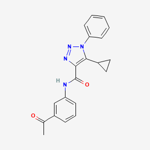 molecular formula C20H18N4O2 B2516513 N-(3-acetylphenyl)-5-cyclopropyl-1-phenyl-1H-1,2,3-triazole-4-carboxamide CAS No. 954306-23-1