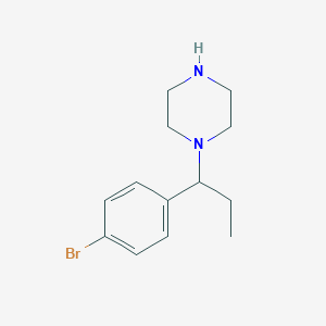 molecular formula C13H19BrN2 B2516517 1-[1-(4-Bromophenyl)propyl]piperazine CAS No. 512164-50-0